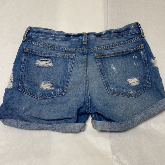 Rag & Bone | Distressed Denim Shorts in Obispo Rebel - Picture 6 of 10